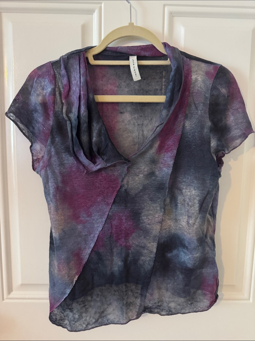 Ingrid Munt Y2K Linen Tie-Dye Shirt Size Medium - Purple/Gray